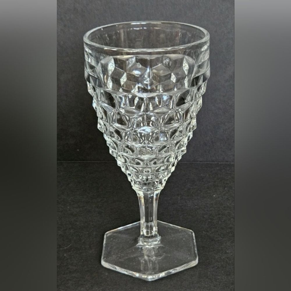 6 Fostoria Vintage Set Of Fostoria Glasses Cubist Hexagon Footed